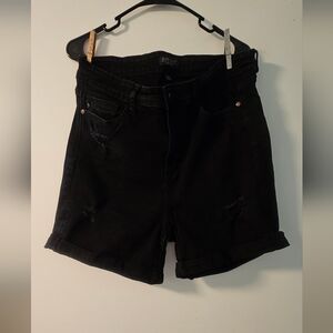 GUC! Judy Blue Black Distressed Denim Shorts - 2XL